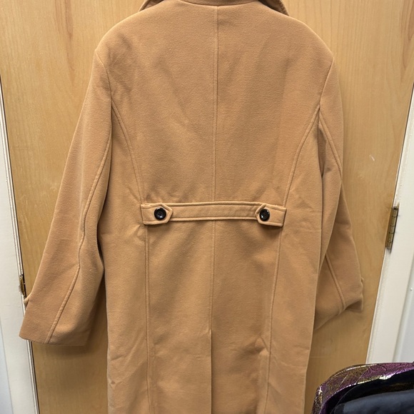 Classic Tan Double-Breasted Pea Coat - Picture 5 of 12
